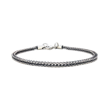 Foxtail Chain  Bracelet in  Oxidized Finish.