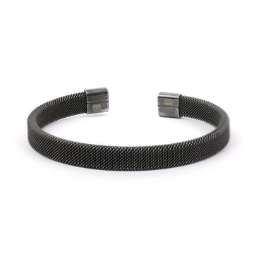 Mesh patterned Cuff in Brushed Black finish