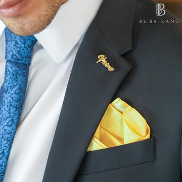 Opulent Solid Tone Pocket Square, Yellow