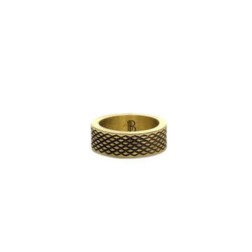 Cross Fence Solid Ring, Gold