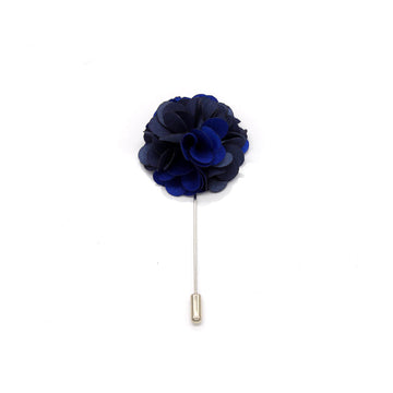 Two Tone Flower Bunch Lapel Pin, Royal Blue