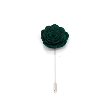 Felt Single Rose Lapel Pin, Dark Green