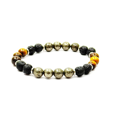 Multi Gemstone 8mm link Bracelet with SS Stoppers.