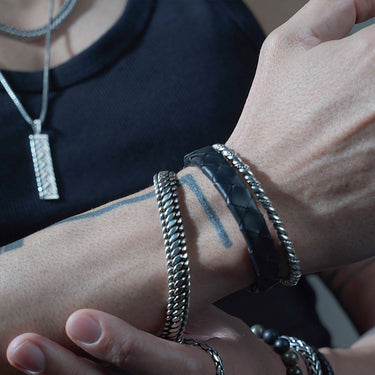 Linea Oxidixed Sterling Silver Men's Bracelet