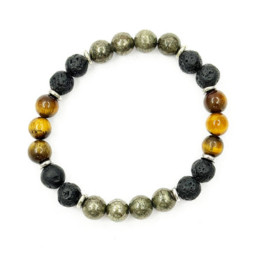 Multi Gemstone 8mm link Bracelet with SS Stoppers.