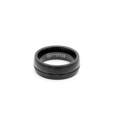 Matte Black Brushed Classic Men's Stainless Steel Ring