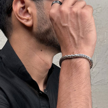 Dual Woven Bali Link Bracelet in 925 sterling silver