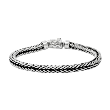 Foxtail - men's woven link bracelet in 925 sterling silver