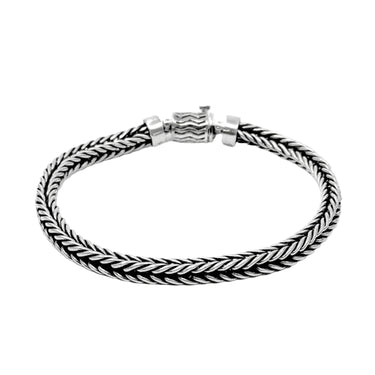 Foxtail - men's woven link bracelet in 925 sterling silver