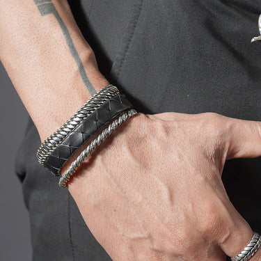 Sternline Twisted Rope Cuff bracelet in 925 Sterling silver
