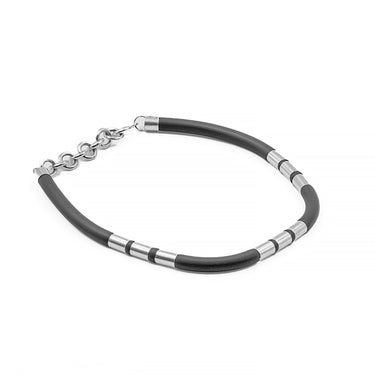 Strand - Minimal 925 sterling silver silicon rubber bracelet