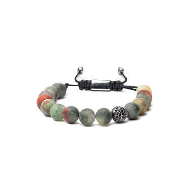 The Macrame drawstring Styled Bead Bracelet in African Blood Stone