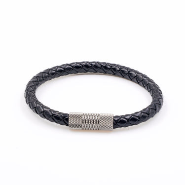 5mm Round bracelet in Genuine Black Leather