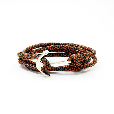 Nautical Rope Anchor Wrap Bracelet in Diamond Brown