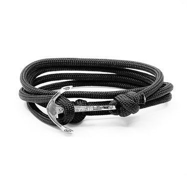 Nautical Rope Anchor Wrap Bracelet in Black