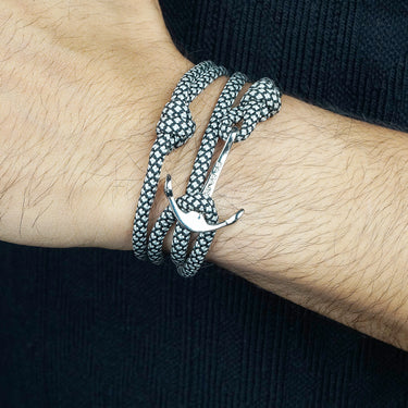 Nautical Rope Anchor Wrap Bracelet in White