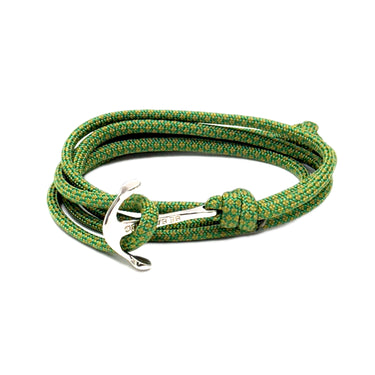 Nautical Rope Anchor Wrap Bracelet in Green cord