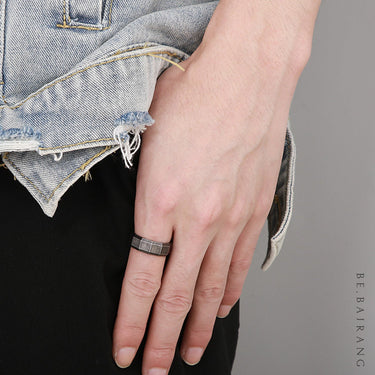 Mens textured Ring Combo