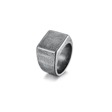 Solid Signet ring in Vintage oxidized finish