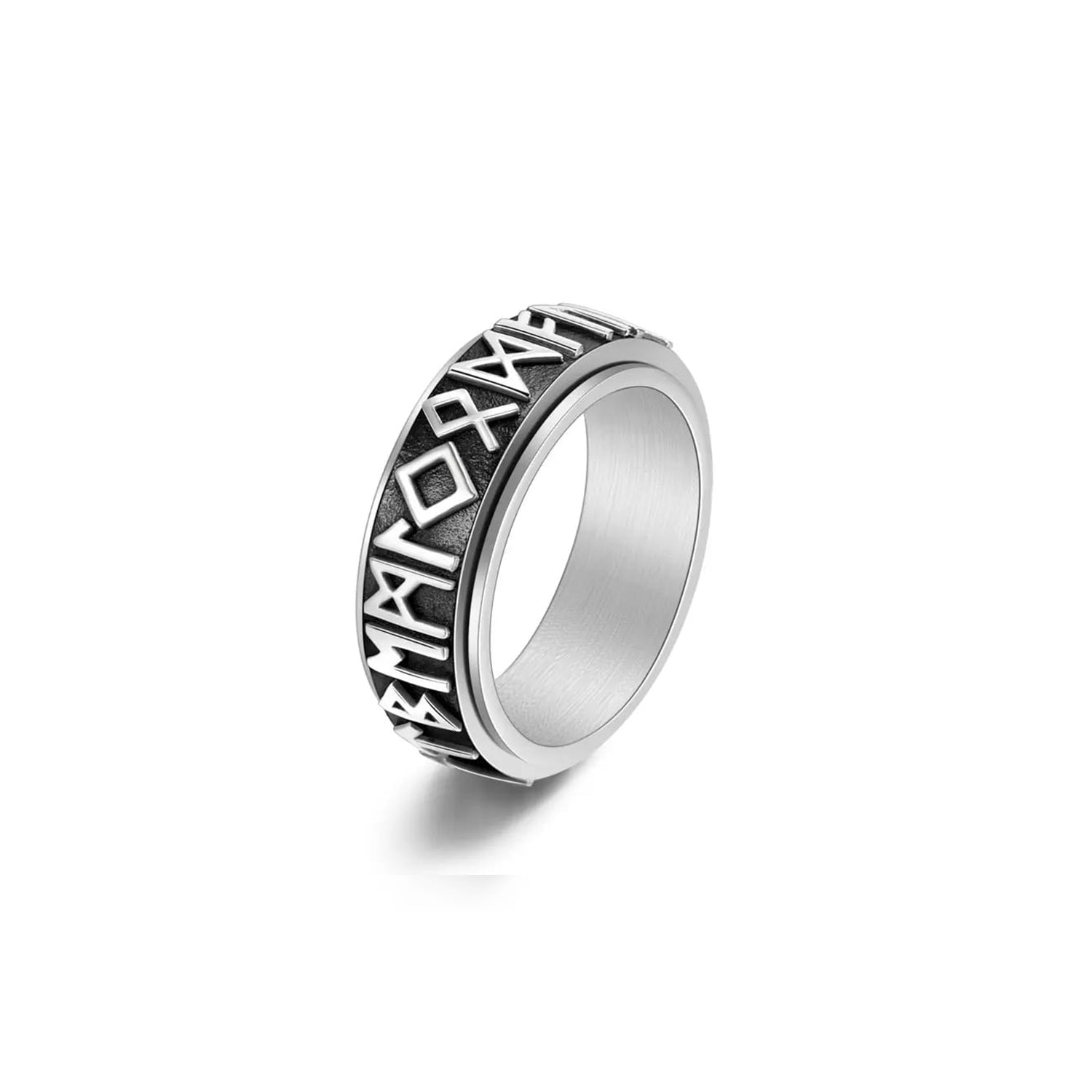 Greek Spinner Ring in oxidized finish