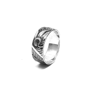 Free spirted  wanderlust Feather Ring in 925 sterling silver