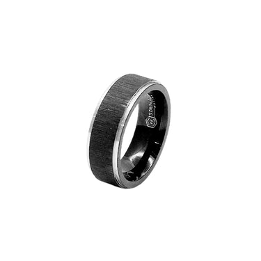 Black brushed finish SS ring