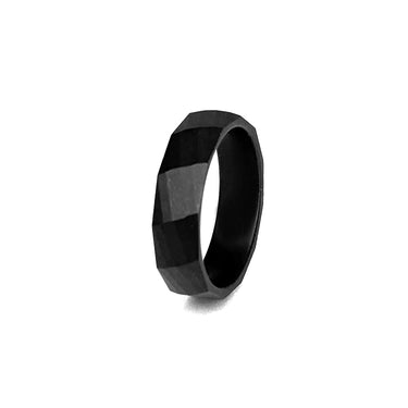Matte Black Geometric Ring