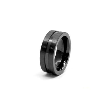 Matte Black Liner Classic Men's Ring