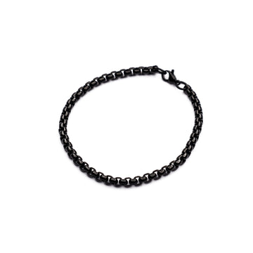 Men's Box chain Bracelet in 316 Stainless steel and  Black Finish