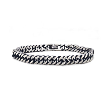 Men's oxidized Cuban chain Bracelet