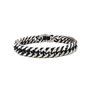 Men's  oxidized Cuban Bracelet  IN 10 MM