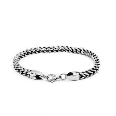 5 mm Oxidized Stainless Steel Single Layer Chain Bracelet