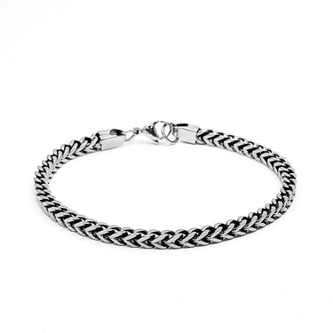 4 mm Oxidized Stainless Steel Single Layer Chain Bracelet