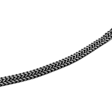 Men's Double Layer Flat Chain Bracelet in Dark Oxidized finish