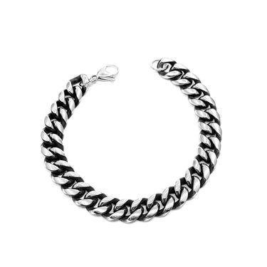 Men's Classic oxidized Cuban chain Bracelet (10mm)