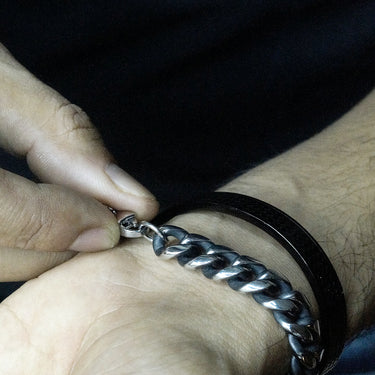 Men's Classic oxidized Cuban chain Bracelet (10mm)
