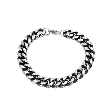 Men's Classic oxidized Cuban chain Bracelet (10mm)