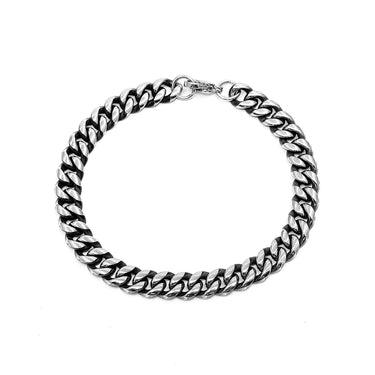 Men's Classic oxidized Cuban chain Bracelet (8mm)