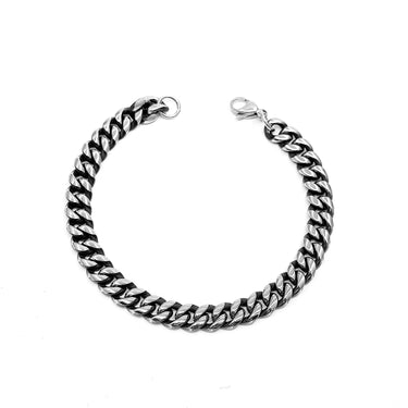 Men's Classic oxidized Cuban chain Bracelet (8mm)