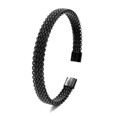 Woven Mesh patterned Cuff Black finish