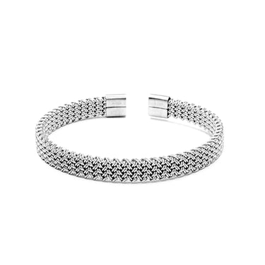 Woven Mesh patterned Cuff Silver finish