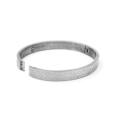 Aztec silver Stainless steel kada Bangle for men