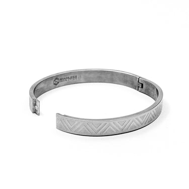 Aztec silver Stainless steel kada Bangle for men