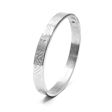 Aztec silver Stainless steel kada Bangle for men