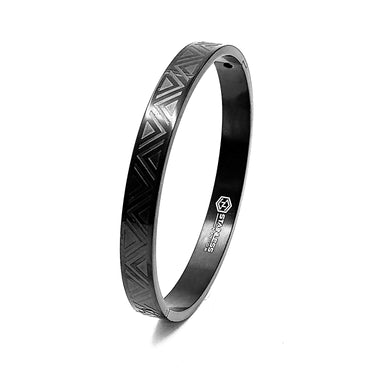 Aztec Stainless steel kada Bangle in Black finish