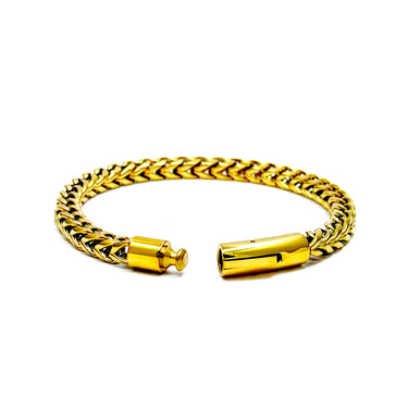 Men's Gold Stainless Steel Braid Chain Bracelet