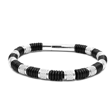 Black silicon with Diamond Textured Spacer bracelet
