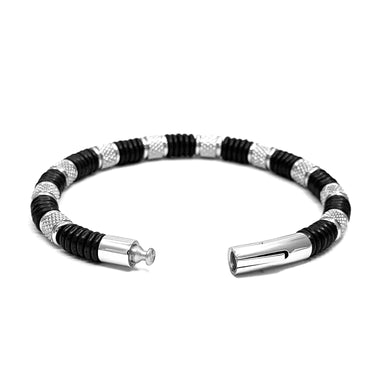 Black silicon with Diamond Textured Spacer bracelet
