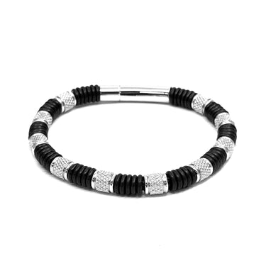 Black silicon with Diamond Textured Spacer bracelet