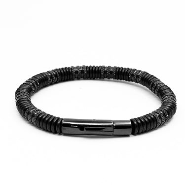 Black silicon with Textured Spacer bracelet